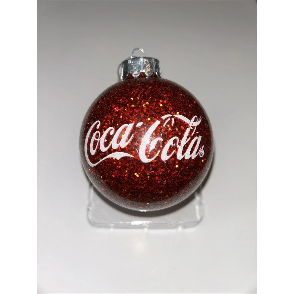 Coca-Cola®‎ Glittered Glass Ball Ornament CC4161 w